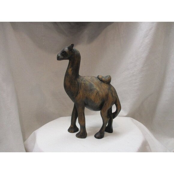 Wooden Camel Saddle Hand Carved Figurin Nativity African home Animal lover - Picture 1 of 5